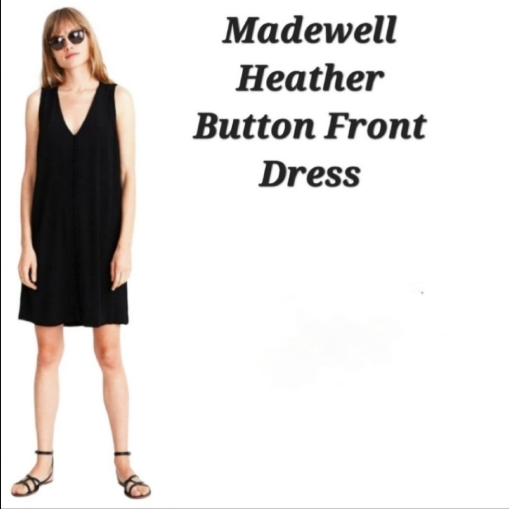 Madewell Heather Button-Front Dress | Madewell Dress | Shift Dress | Black Dress